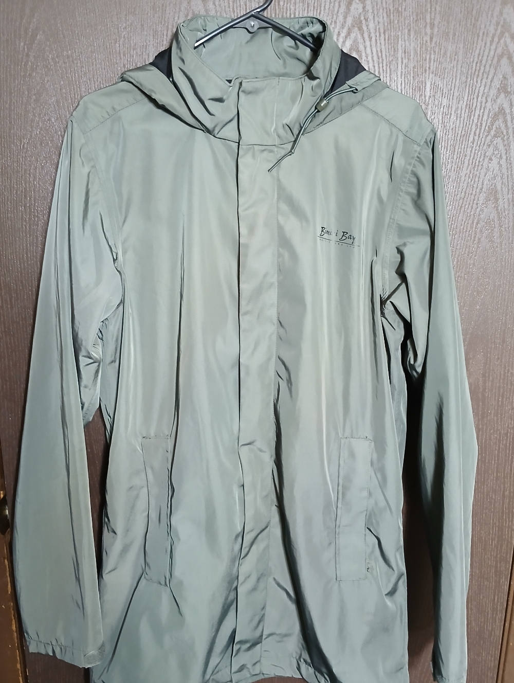 Beni Bay Men's Sage Hooded Raincoat